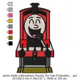 James Holds a Microphone Thomas The Train Embroidery Design